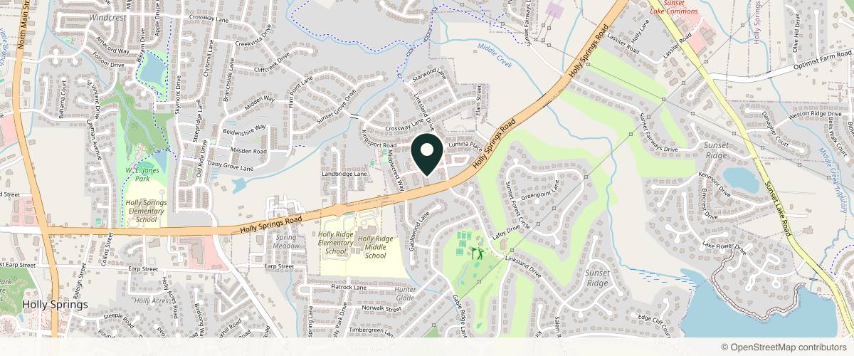 Map showing the exact location of Skynn MD Medspa by Dr. Gotur at 1140 Holly Springs Rd Ste 108, Holly Springs, NC 27540, USA