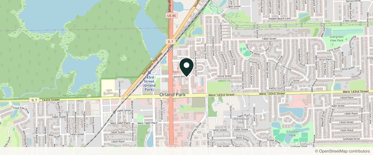 Map showing the exact location of SkyRose Rejuvenation Clinic & Spa PLLC at 9505 W 142nd St Ste 21, Orland Park, IL 60462, USA