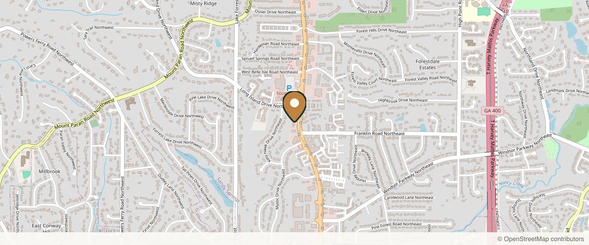 Map showing the exact location of Slater Aesthetics & Anti-Aging at 4840 Roswell Rd NE, Atlanta, GA 30342, USA