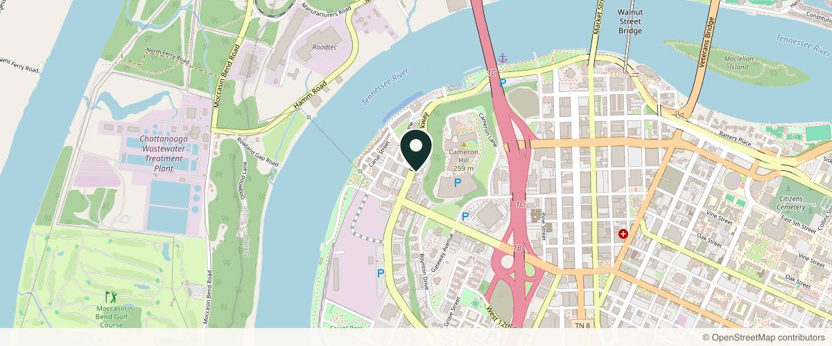 Map showing the exact location of SLK Aesthetic Medicine at 804 Riverfront Pkwy #102, Chattanooga, TN 37402, USA