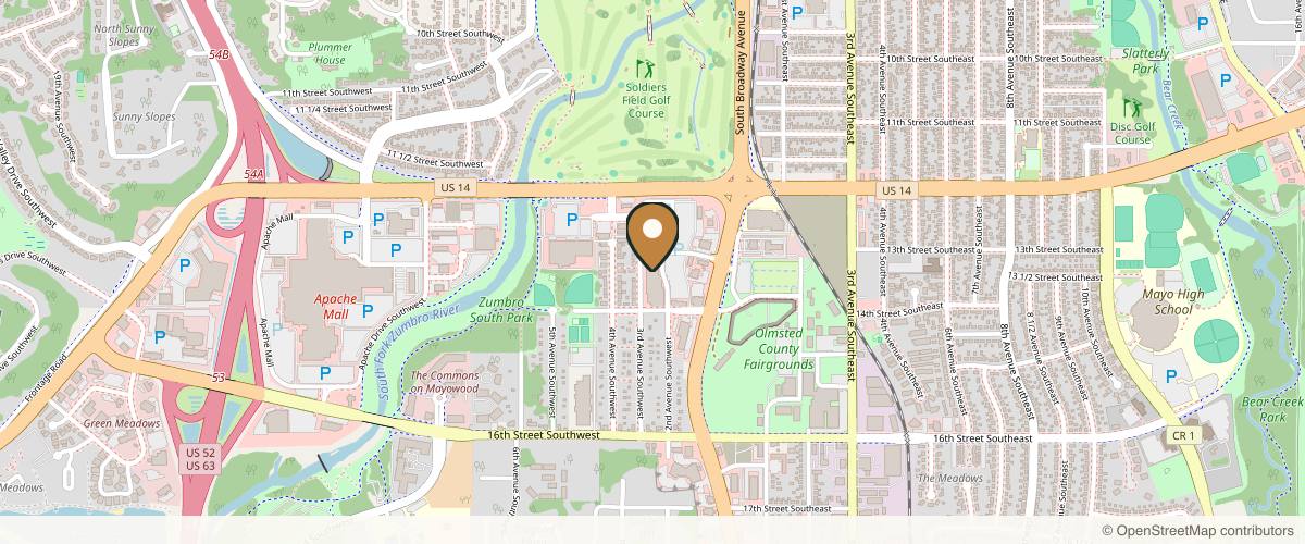 Map showing the exact location of Slow Coast Spa at 1201 Broadway Ave S Unit 24, Rochester, MN 55904, USA