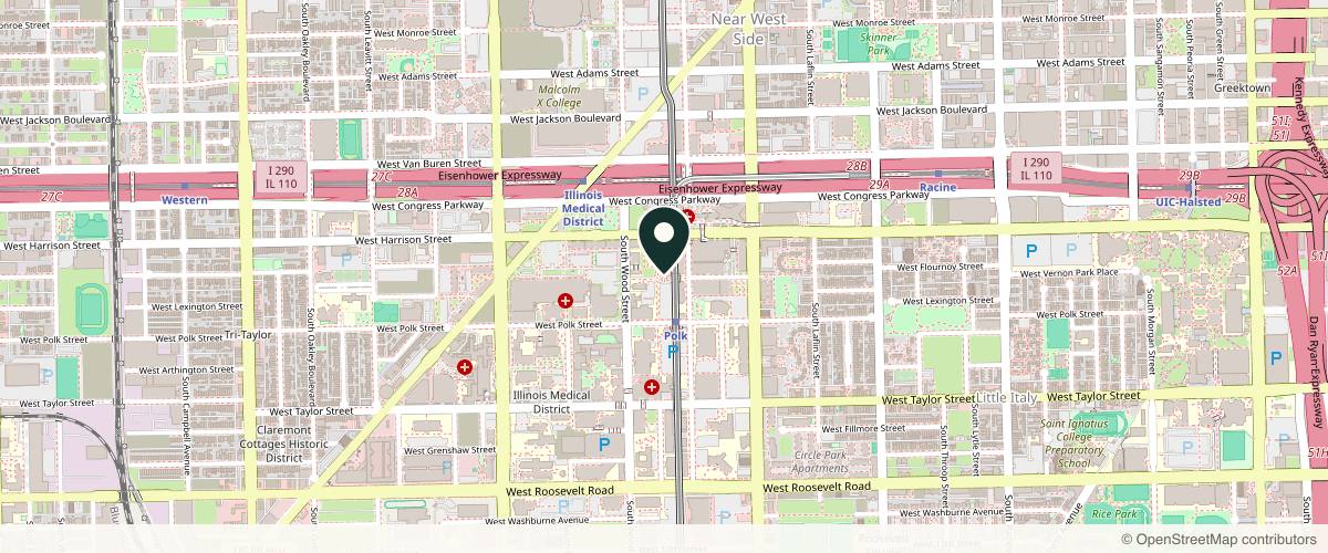 Map showing the exact location of Smita Aggarwal, MD at Professional Building, 1725 W Harrison St Ste 364, Chicago, IL 60612