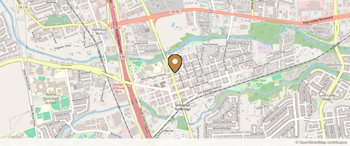 Map showing the exact location of Smooth Aesthetics at 107 E Anderson Ave, Round Rock, TX 78664, USA