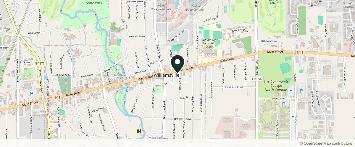 Map showing the exact location of Smooth Solutions Medical Aesthetics at 5839 Main St #102, Williamsville, NY 14221, USA