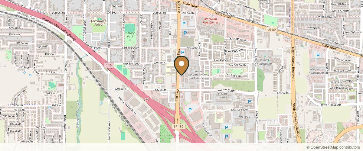 Map showing the exact location of Snatched Aesthetics at 529 S 500 E St Ste D, American Fork, UT 84003, USA