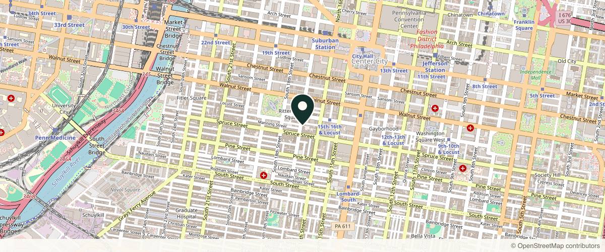 Map showing the exact location of Soft Touch Aesthetics at 255 S 17th St Ste 2604, Philadelphia, PA 19103, USA