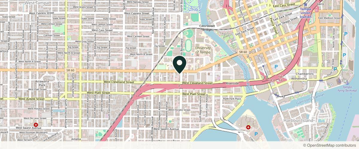 Map showing the exact location of SOHO Wellness & Med Spa | Tampa at 103 S Boulevard, Tampa, FL 33606, USA