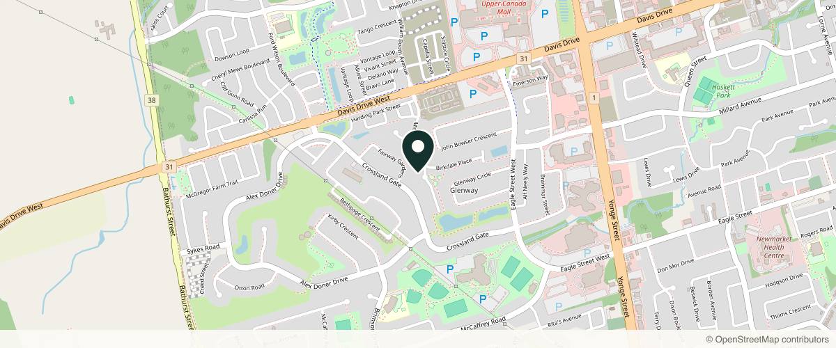 Map showing the exact location of Solea Skin Clinic at 128 Mitchell Pl, Newmarket, ON L3Y 0E2, Canada