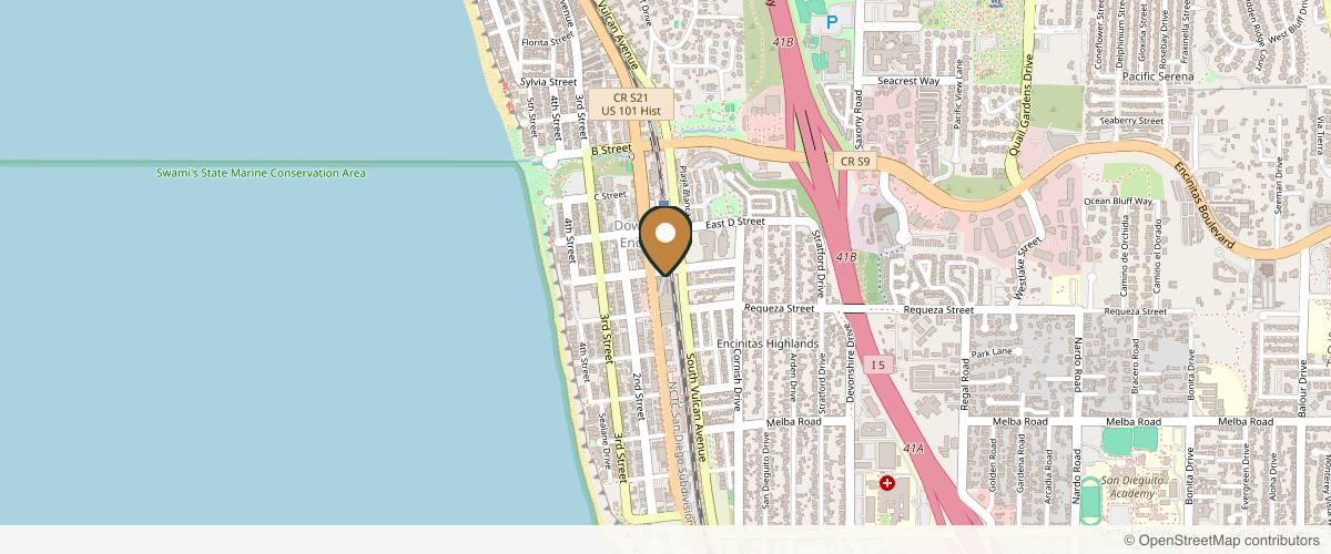 Map showing the exact location of SOM Aesthetics | Dermatologist-Led Med Spa - Botox, Fillers & Laser in Encinitas at 25 East E Street, Encinitas, CA 92024, USA