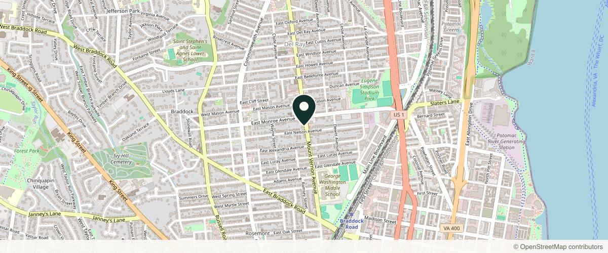 Map showing the exact location of SomaSou MedSpa at 1504-A Mt Vernon Ave, Alexandria, VA 22301, USA
