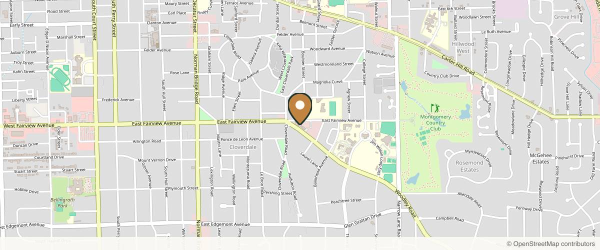 Map showing the exact location of Sophia European Day Spa & Salon at 1031 Woodley Rd, Montgomery, AL 36106, USA