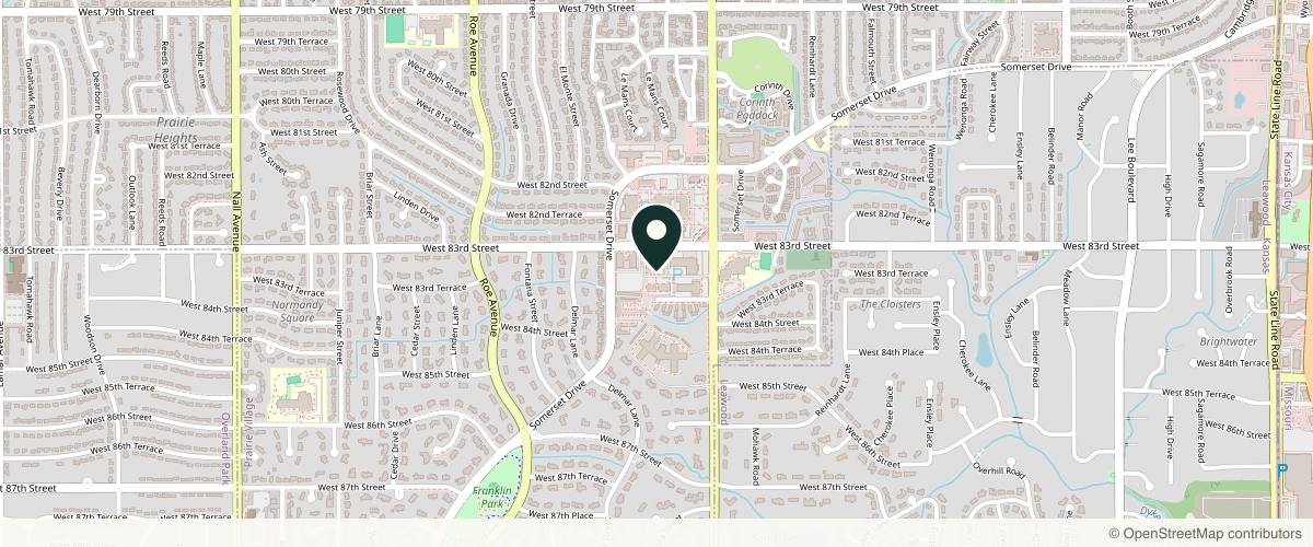 Map showing the exact location of Sopra Med Haus at 4059 W 83rd St, Prairie Village, KS 66208, USA