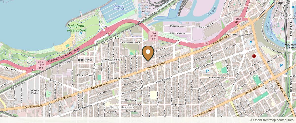 Map showing the exact location of SoulSpace at 5605 Tillman Ave, Cleveland, OH 44102, USA