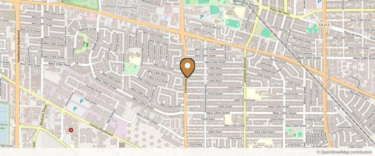 Map showing the exact location of South Bay Med Spa at 23000 Crenshaw Blvd #203, Torrance, CA 90505, USA