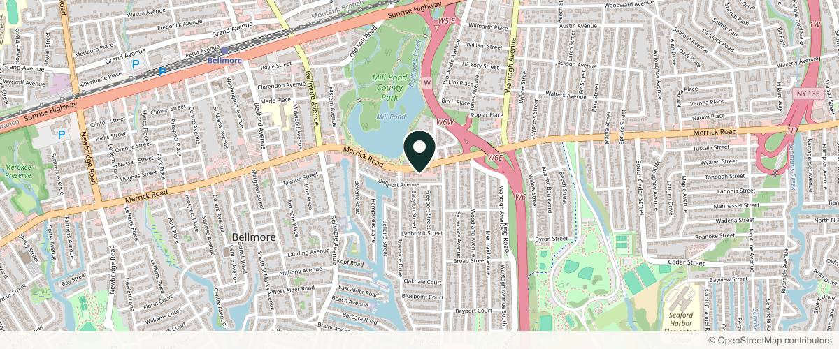 Map showing the exact location of South Shore Medical Aesthetics at 2982 Merrick Rd, Bellmore, NY 11710, USA