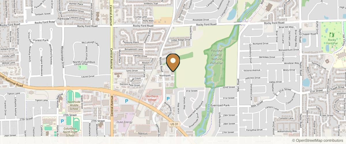Map showing the exact location of Southern Indiana Aesthetic & Plastic Surgery, LLC at 2450 Northpark # B, Columbus, IN 47203, USA
