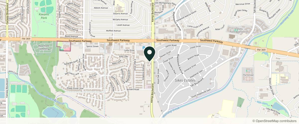 Map showing the exact location of Spa Bella at 4724 Kemp Blvd STE B, Wichita Falls, TX 76308, USA