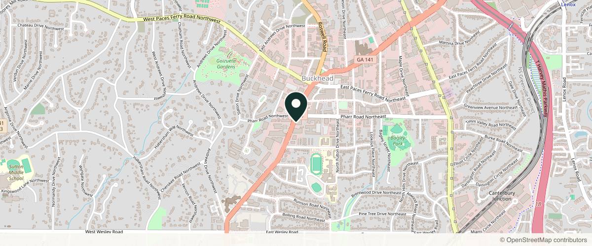 Map showing the exact location of Spa Sydell Integrative Aesthetics at 3005 Peachtree Rd NE Suite E, Atlanta, GA 30305, USA