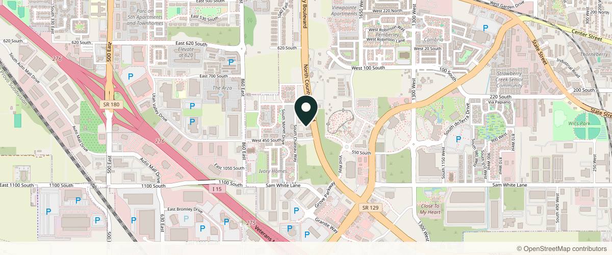 Map showing the exact location of Spa Trouve at 425 S N County Blvd Unit 3C, Pleasant Grove, UT 84062, USA