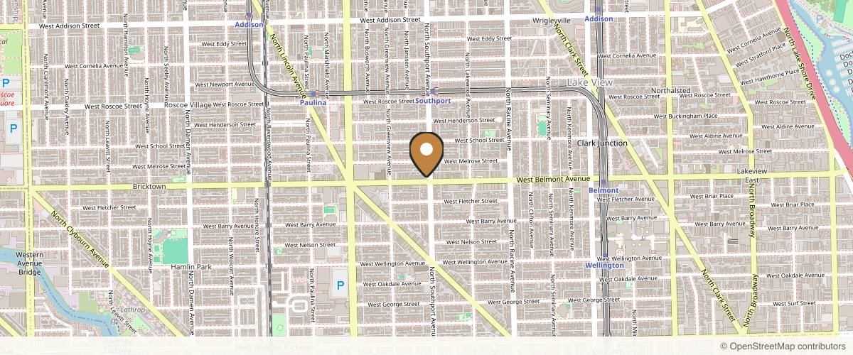 Map showing the exact location of SpaDerma at 3200 N Southport Ave, Chicago, IL 60657, USA