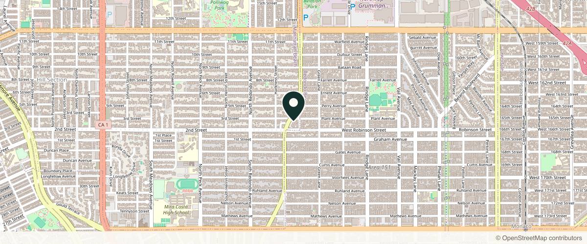 Map showing the exact location of SPATHENEE Wellness Center Manhattan Beach at 210 N Aviation Blvd C, Manhattan Beach, CA 90266, USA