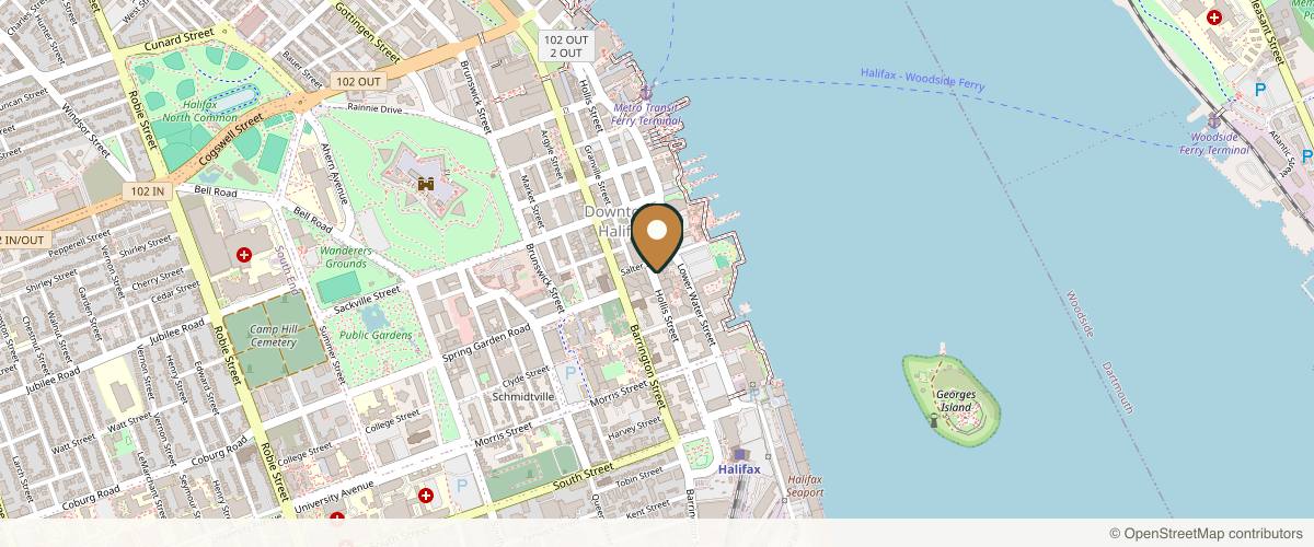 Map showing the exact location of Spirit Spa at 5150 Salter St #200, Halifax, NS B3J 1V4, Canada
