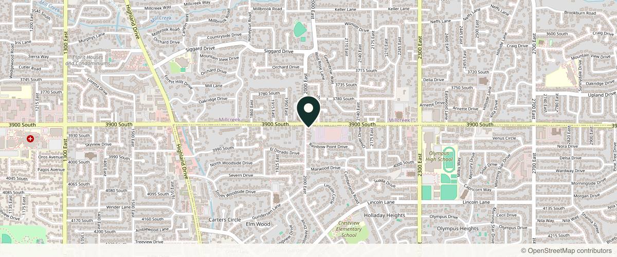 Map showing the exact location of Spruce Aesthetics + Infusion Bar at 2006 E 3900 S Ste 1, Holladay, UT 84124, USA
