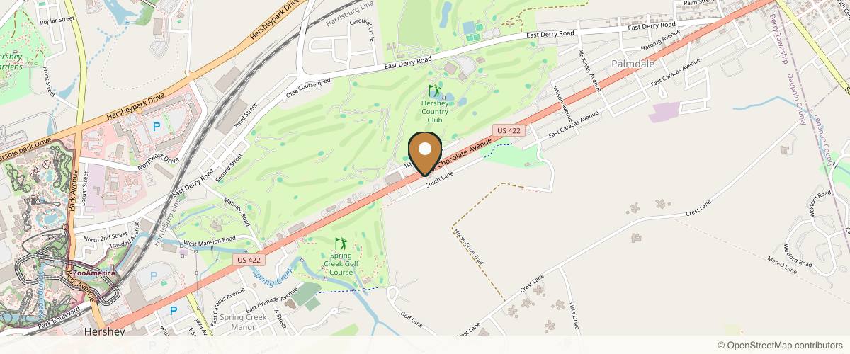 Map showing the exact location of Spruce Medical Aesthetics at 832 E Chocolate Ave 2nd Floor, Hershey, PA 17033, USA