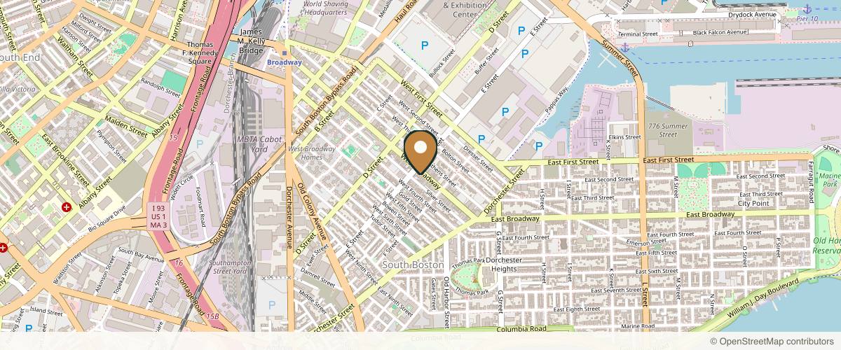Map showing the exact location of Spruce Skin at 381 W Broadway, Boston, MA 02127, USA