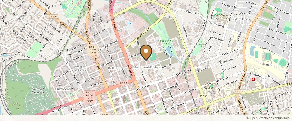 Map showing the exact location of Stay Serene Head Spa at 2154 Boyce St Suite 114, Columbia, SC 29207, USA