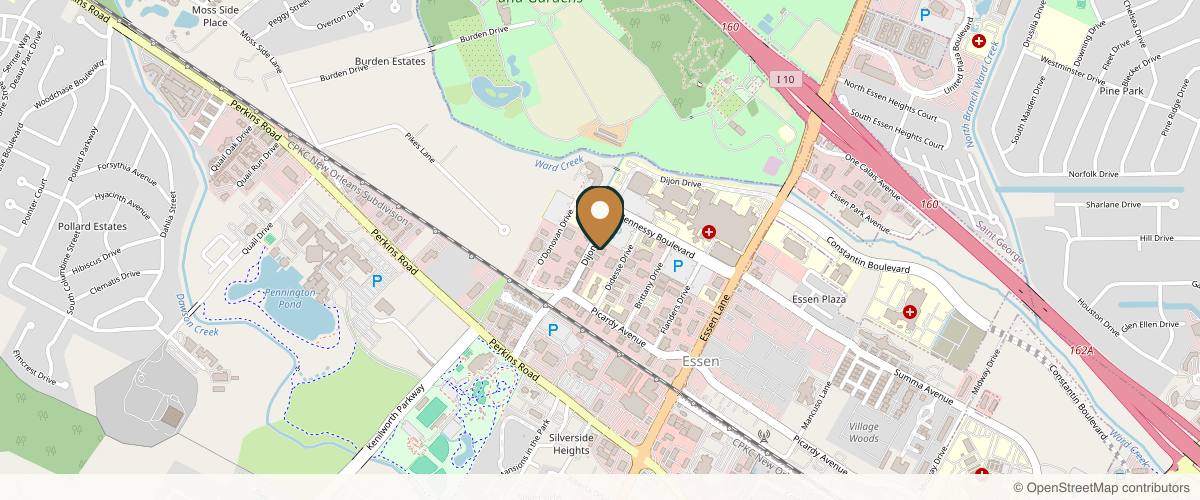 Map showing the exact location of Stephens Plastic Surgery & Skincare Aesthetics at 5233 Dijon Dr Ste D, Baton Rouge, LA 70808, USA