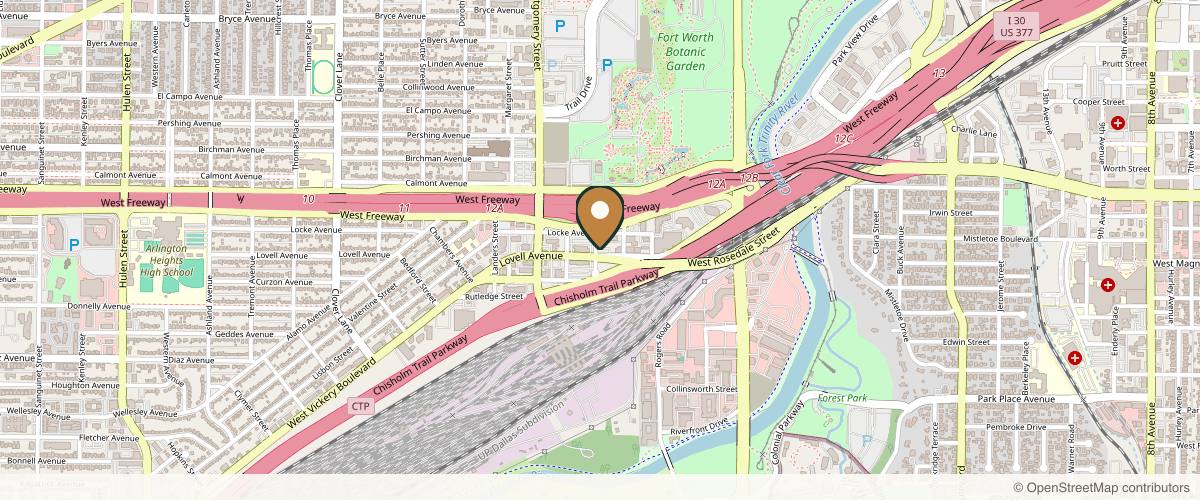 Map showing the exact location of Steven Camp MD Plastic Surgery & Aesthetics at 3416 Lovell Ave Ste 200, Fort Worth, TX 76107, USA