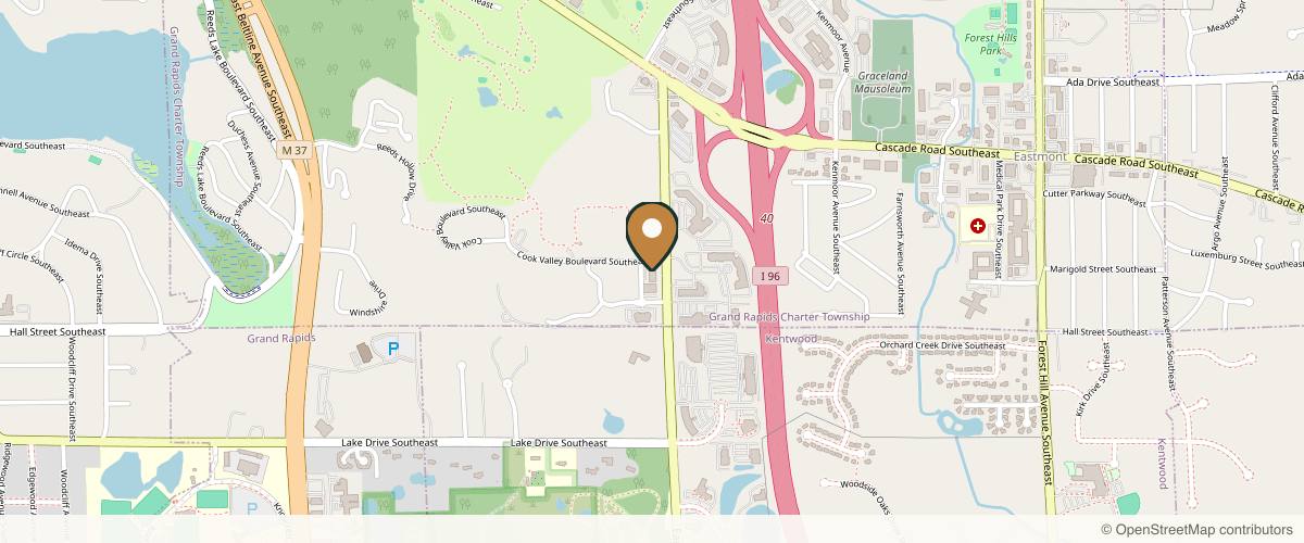 Map showing the exact location of Steven Ringler MD - Center for Aesthetics and Plastic Surgery at 1151 E Paris Ave SE #200, Grand Rapids, MI 49546, USA