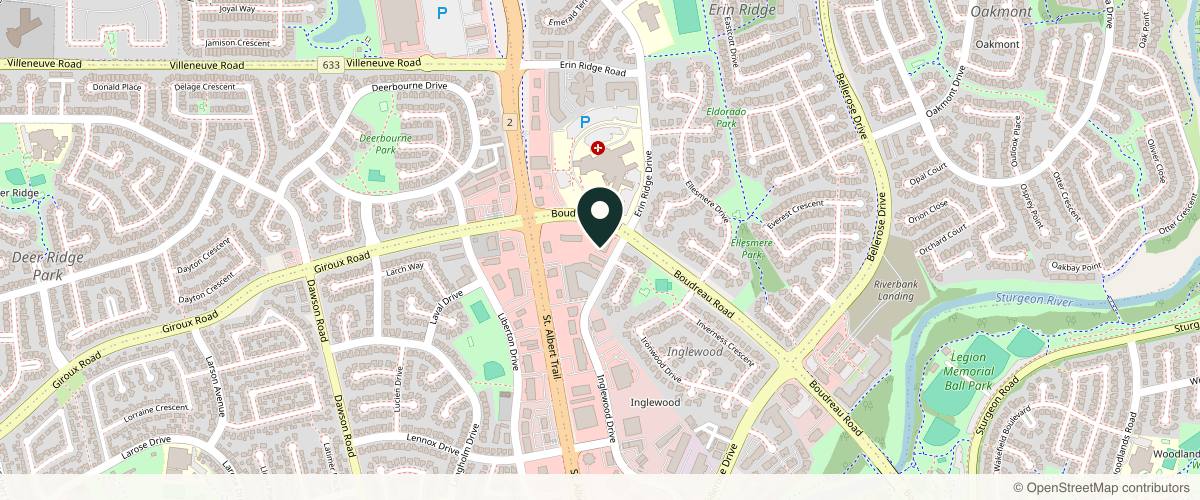 Map showing the exact location of Stratica Dermatology at Summit Plaza, 190 Boudreau Rd Unit 220, St. Albert, AB T8N 6B9, Canada