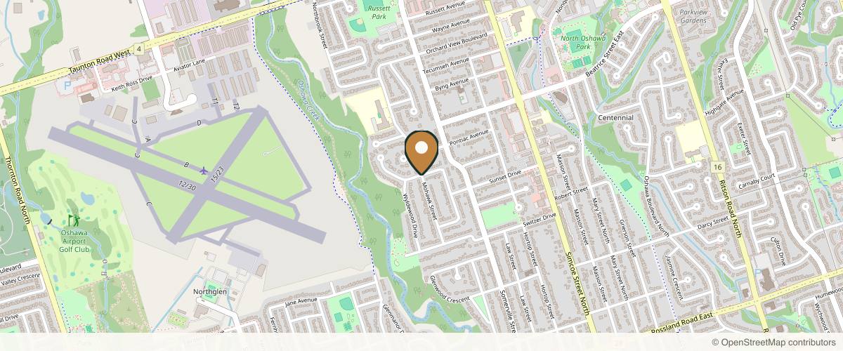 Map showing the exact location of Studio Kat at Sherwood Ave, Oshawa, ON L1G 3L8, Canada