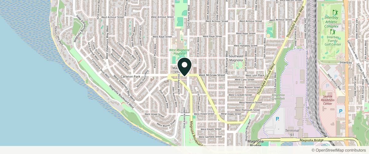 Map showing the exact location of Sugar & Skin Spa at 3209 W McGraw St, Seattle, WA 98199, USA