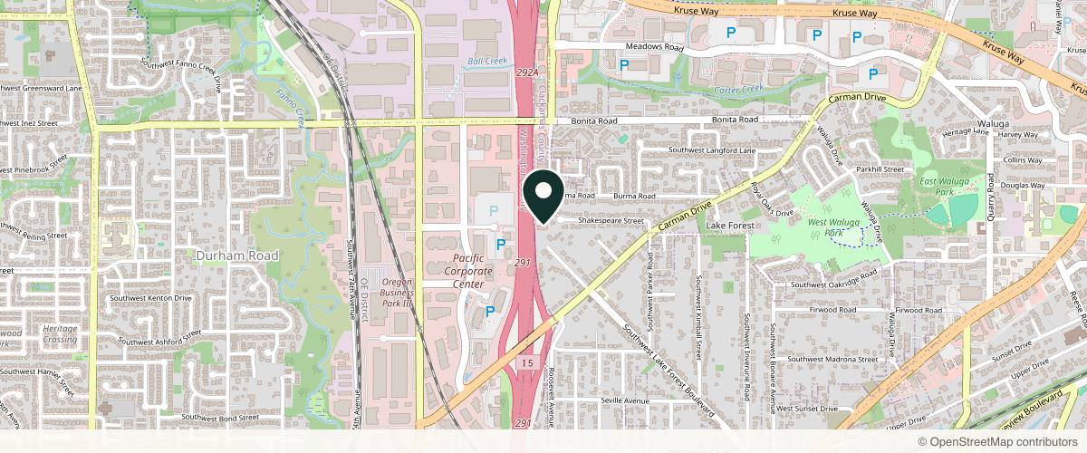 Map showing the exact location of Summer Aesthetics Med Spa + Wellness at 15573 Bangy Rd #300, Lake Oswego, OR 97035, USA