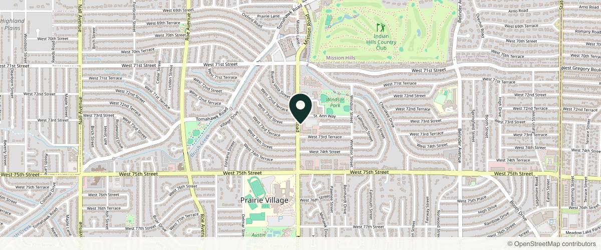 Map showing the exact location of Summers Medical Aesthetics at 7301 Mission Rd Ste 234 Building A, Prairie Village, KS 66208, USA