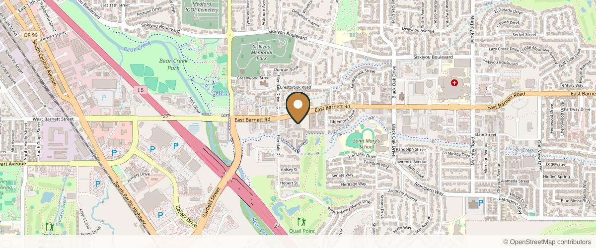 Map showing the exact location of Summit Dermatology and Aesthetics at 1910 E Barnett Rd Aesthetics Suite 101 Dermatology Suite 102, Medford, OR 97504, USA