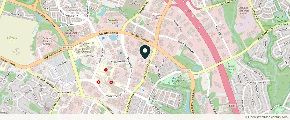 Map showing the exact location of Sunny Walia, MD at 9601 Blackwell Rd Suite 260 (Floor 2, Rockville, MD 20850