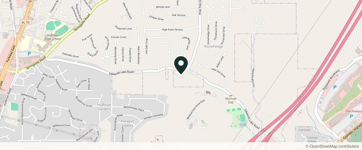 Map showing the exact location of Surgical Dermatology Group - Trussville at 1401 Edwards Lake Rd, Birmingham, AL 35235