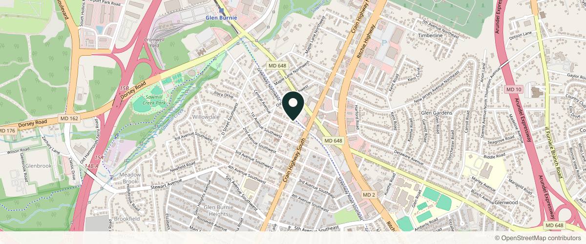 Map showing the exact location of Swan Consulting Permanent Cosmetics at 8 Central Ave b, Glen Burnie, MD 21061, USA