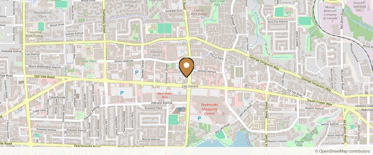 Map showing the exact location of SWEAT & SHIVER - Private Sauna & Cold Plunge Suites at 2777 Gladwin Rd #105, Abbotsford, BC V2T 4V1, Canada