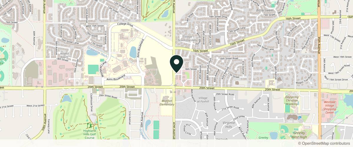 Map showing the exact location of Sweet Be Wellness at 4689 W 20th St UNIT A, Greeley, CO 80634, USA