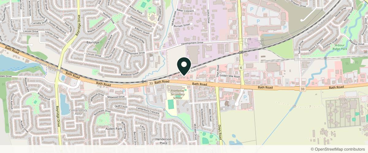 Map showing the exact location of Sweet Magnolia day spa at 1758 Bath Rd, Kingston, ON K7M 4Y2, Canada