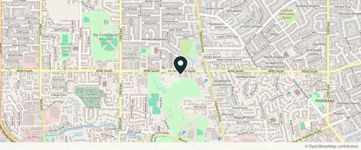 Map showing the exact location of Swinyer-Woseth Dermatology at 1548 E 4500 S STE 202, Salt Lake City, UT 84117