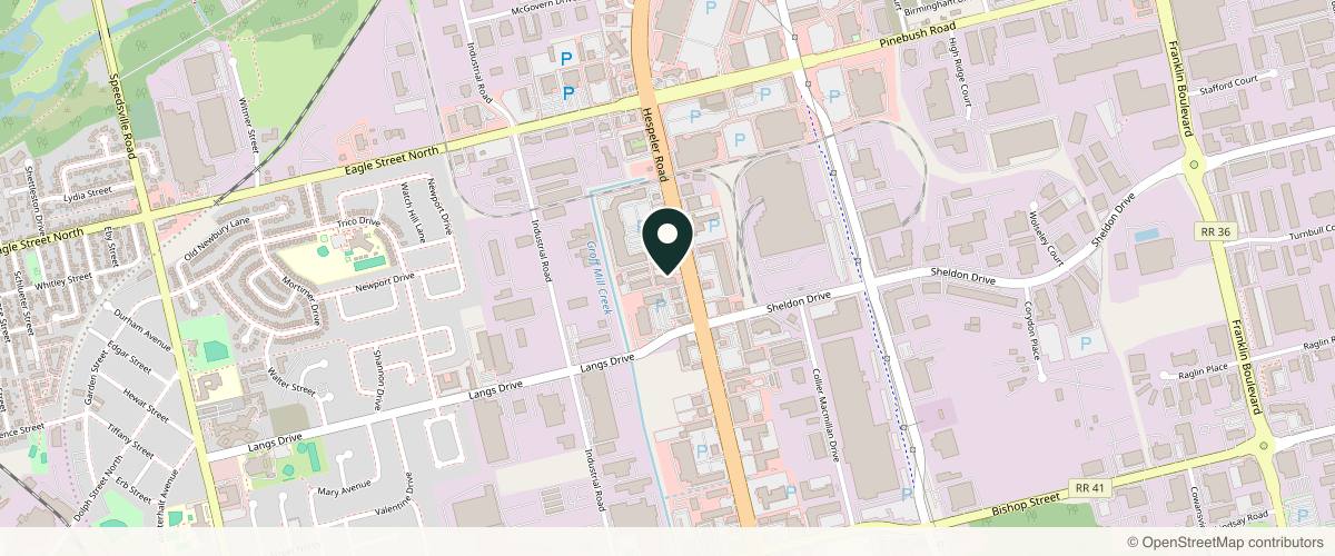 Map showing the exact location of Syed Clinic at 580 Hespeler Rd Unit B4, Cambridge, ON N1R 6J8, Canada
