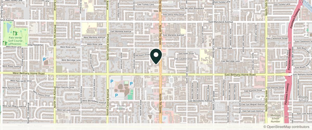 Map showing the exact location of Symmetry Medical Aesthetics at 6040 N 7th St, Phoenix, AZ 85014, USA