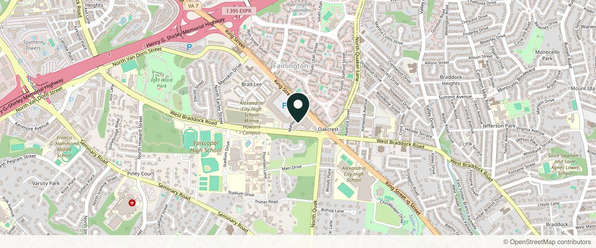 Map showing the exact location of Tala Medical Aesthetics at 3543 W Braddock Rd 3rd floor c5, Alexandria, VA 22302, USA