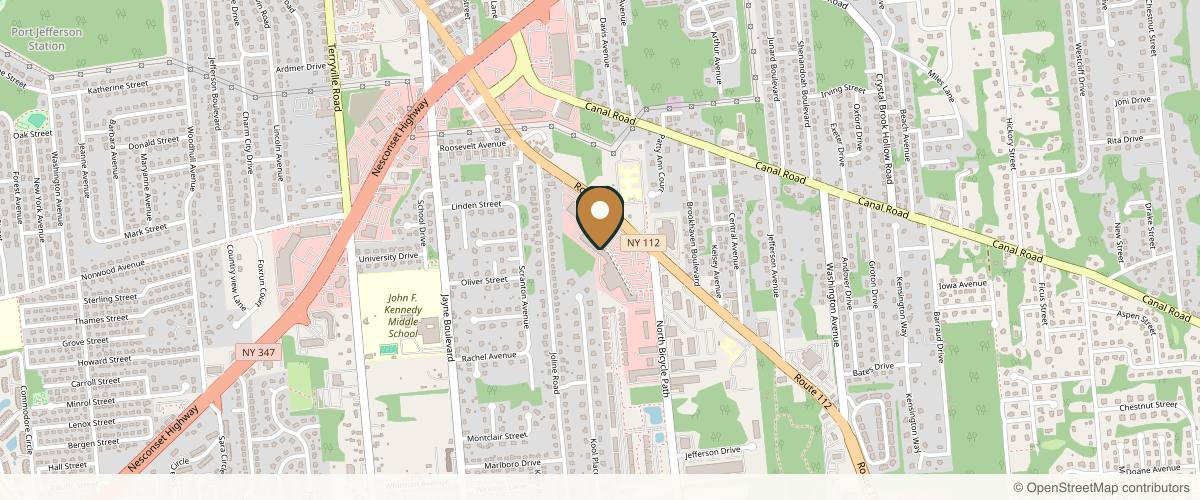 Map showing the exact location of Tatiana Masone, NP Aesthetic Injector at 1096 NY-112, Port Jefferson Station, NY 11776, USA